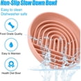 thumbnail image 4 of Silicone Slow Feeder Dog Bowl, 7.5 inch Puzzle Bowl with Suction Cup, Non-Slip Dog Feeding Bowl to Slow Down Eating, Slowdown Bowl Pet Food Dish for Small Medium Size Dog (Pink), 4 of 8