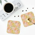 thumbnail image 5 of Lsque wild meadow flowers Pattern 4" Drink Coasters Set of 6, Leather Absorbent Coasters, Table Coaster Set Decorative Coffee Cup Coasters Housewarming Gift,Square, 5 of 7