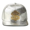 thumbnail image 2 of Gorra de béisbol de metal dorado estilo dólar para hombre, gorra de hip-hop, gorras ajustables de cuero con cierre trasero para hombres y mujeres, 2 of 2