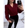 thumbnail image 4 of Sherrylily Womens Business Casual Summer Long Sleeve Silk Button Down V Neck Chiffon Blouse, 4 of 6