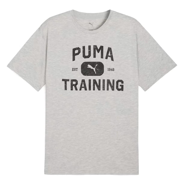 Playera Puma M Graphics Train Logo RLXD para Hombre 526568-04 gris XL