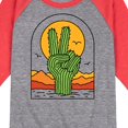thumbnail image 3 of Instant Message - Cactus Peace Sign - Toddler & Youth Raglan Graphic T-Shirt, 3 of 7