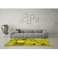 thumbnail image 3 of Ahgly Company Indoor Square Patchwork Yellow Transitional Area Rugs, 8' Square, 3 of 4