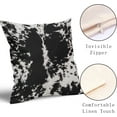thumbnail image 3 of Western Cowhide Print Pillow Covers 16X16 Inch Set of 2 Black White Cow Spots Decorative Pillow Cases Farmhouse Pillowcase Cotton Linen Cushion Case Rustic Home Decor for Couch Sofa Porch Outdoor, 3 of 6