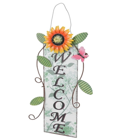 Garland Vintage Decor Hanging Welcome Sign Livingroom Sunflower Welcomelisting Art Front Door Iron
