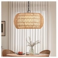 thumbnail image 5 of 18" Farmhouse Pendant Light, Woven Jute Rope Chandelier, Adjustable Height, E26 Socket, Boho Ceiling Light Fixture for Dining Room, Bedroom - Bulb Not Included, 5 of 6