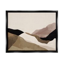 Stupell Industries Abstract Desert Dunes Collage Abstract Painting Black Floater Framed Canvas Art Print Wall Art, 21 x 17