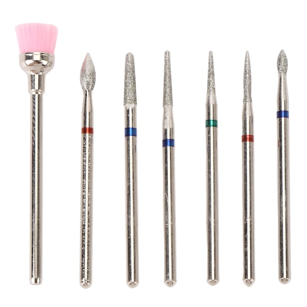 Juego De Brocas Para Uñas, Brocas Para Pulir Uñas De Carburo De Tungsteno, Portátiles, 7 Piezas Compactas Para Arte De Uñas