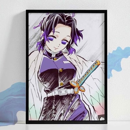 Poster Demon Slayshinobu Kocho Print Poster Unframed, Anime Wall Art, Kimetsu No Yaiba Insect Hashira Decor 8X12, UNFRAMED