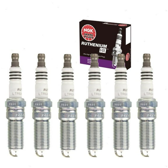 6 pc NGK Ruthenium HX Spark Plugs compatible with Pontiac G6 3.6L V6 2007-2009