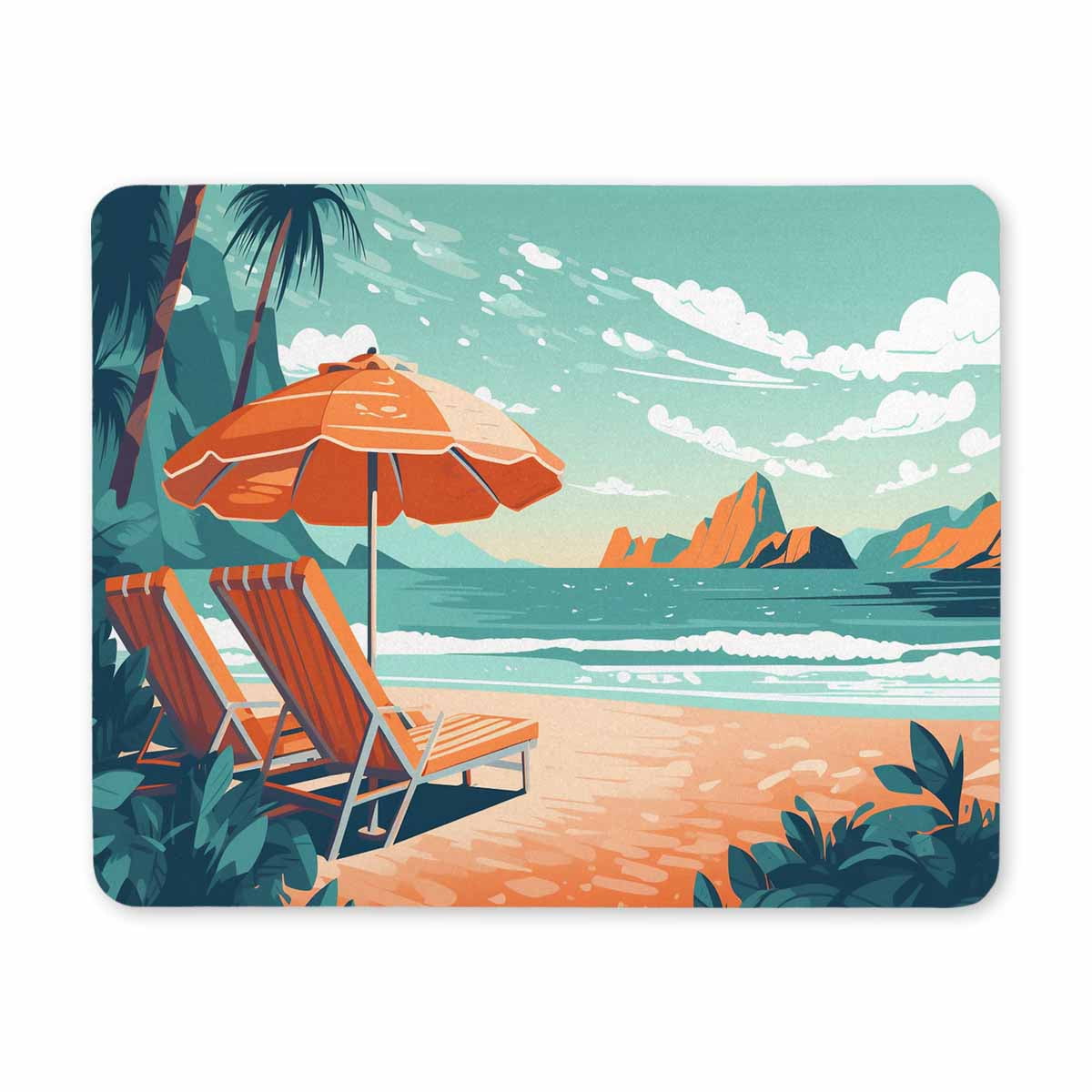 Mouse Pad Beach,Landscape PremiumTextured Mousepads Design, Washable Mousepad, NonSlip Rubber