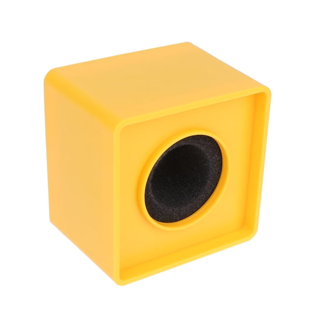 Microphone Marks Professional Interview Logo Stand Microphone Protector for Reporters (Square Yellow)