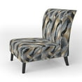 thumbnail image 3 of Designart "Glamboy Pailleté en Gris et Or" Chaise d'Appoint Rembourrée - Fauteuil Glam pour Salon, 3 of 7