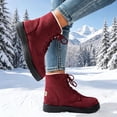 thumbnail image 5 of Gealkoca Women's Suede Lace Up Winter Snow Boots Warm Fur Lined Ankle Boots Comfortable Flat Shoes Non Slip Thick Sole Boots Outdoor, 5 of 5