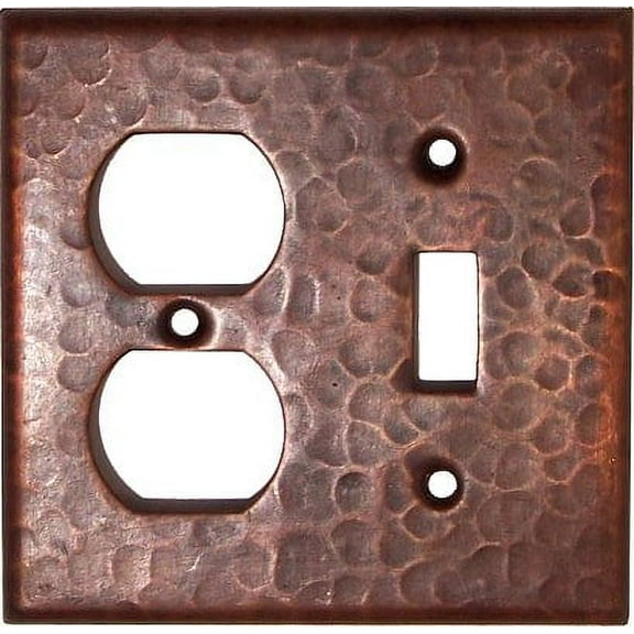 Duplex-Toggle Hammered Copper Wall Plate