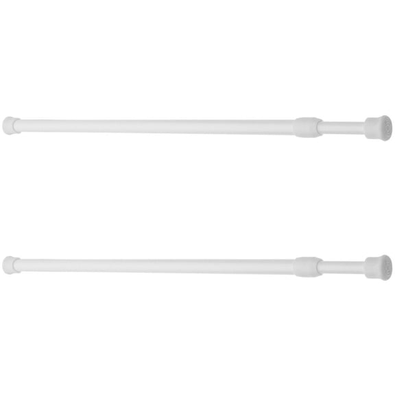 2 Pack Spring Tension Curtain Rods 16 to 28 inches Adjustable, Heavy Duty Small Short Tension Curtain Rod for Windows Closet