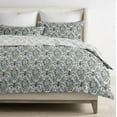 thumbnail image 3 of Delara GOTS Certified 100% Organic Cotton Floral Reversible Print Duvet Cover and Sham Set of 2, Queen 88"X92", Multi-Color, 3 of 7