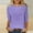 Purple, variant on Viluyesy Round Neck T-Shirt for Womens 3/4 Sleeves Shirt Tops Fashionable Relaxed Elasticity Loose Blouse Blue Size L
