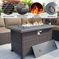 thumbnail image 4 of ALAULM 10 Pieces Patio Furniture Set with 2 Swivel Chairs Patio Furniture Outdoor Sectional Sofas with 55000 Gas Fire Pit Patio Conversation Set w/7 Cushions-Sand, 4 of 7