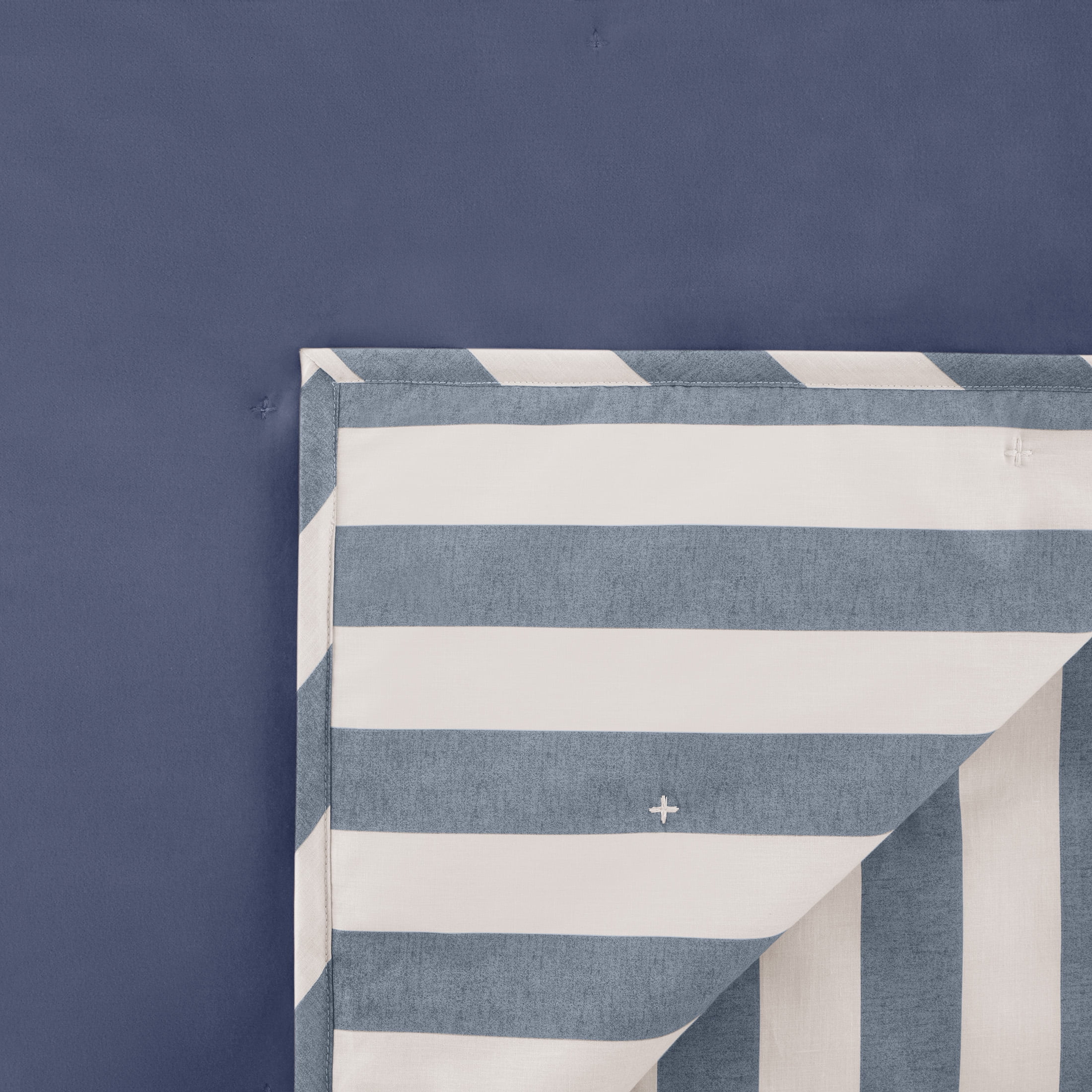 Beautiful The Bedding Collection By Drew Barrymore Striped 100% Cotton, 100% Polyester Velvet Quilts, King - Reversible