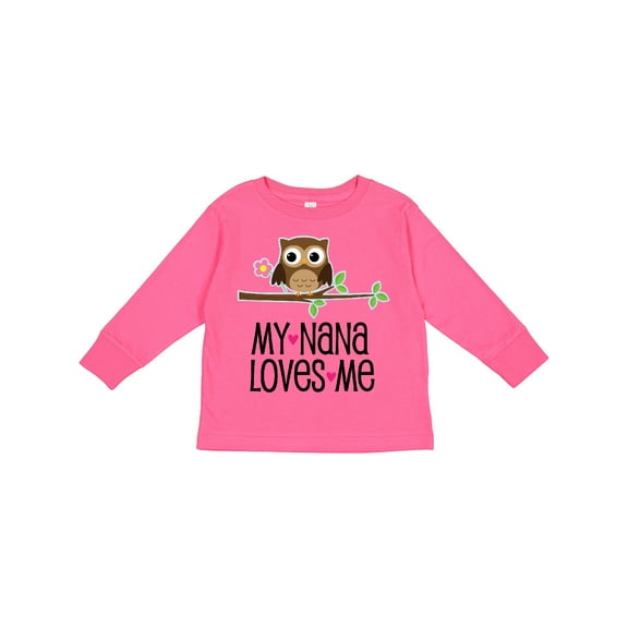 Inktastic My Nana Loves Me Owl Girls Long Sleeve Toddler T-Shirt