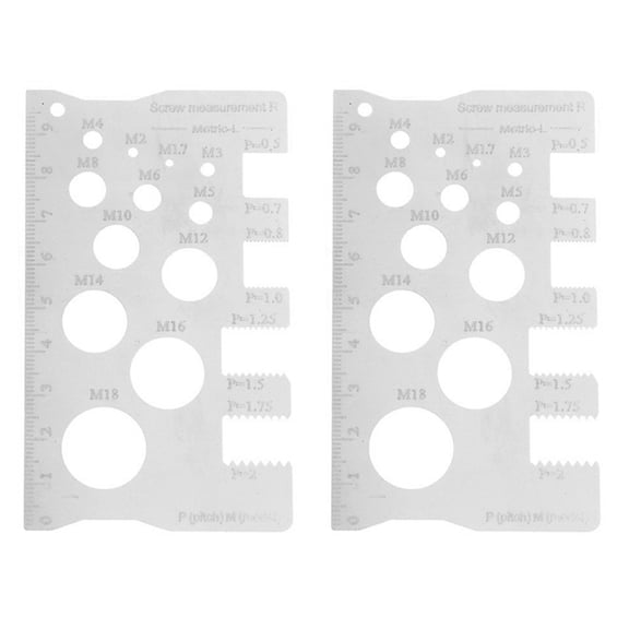Screw Size Chart Stainless Steel Screw Gauge with Clear Scale for Precise Thread Pitches and Diameter Reading