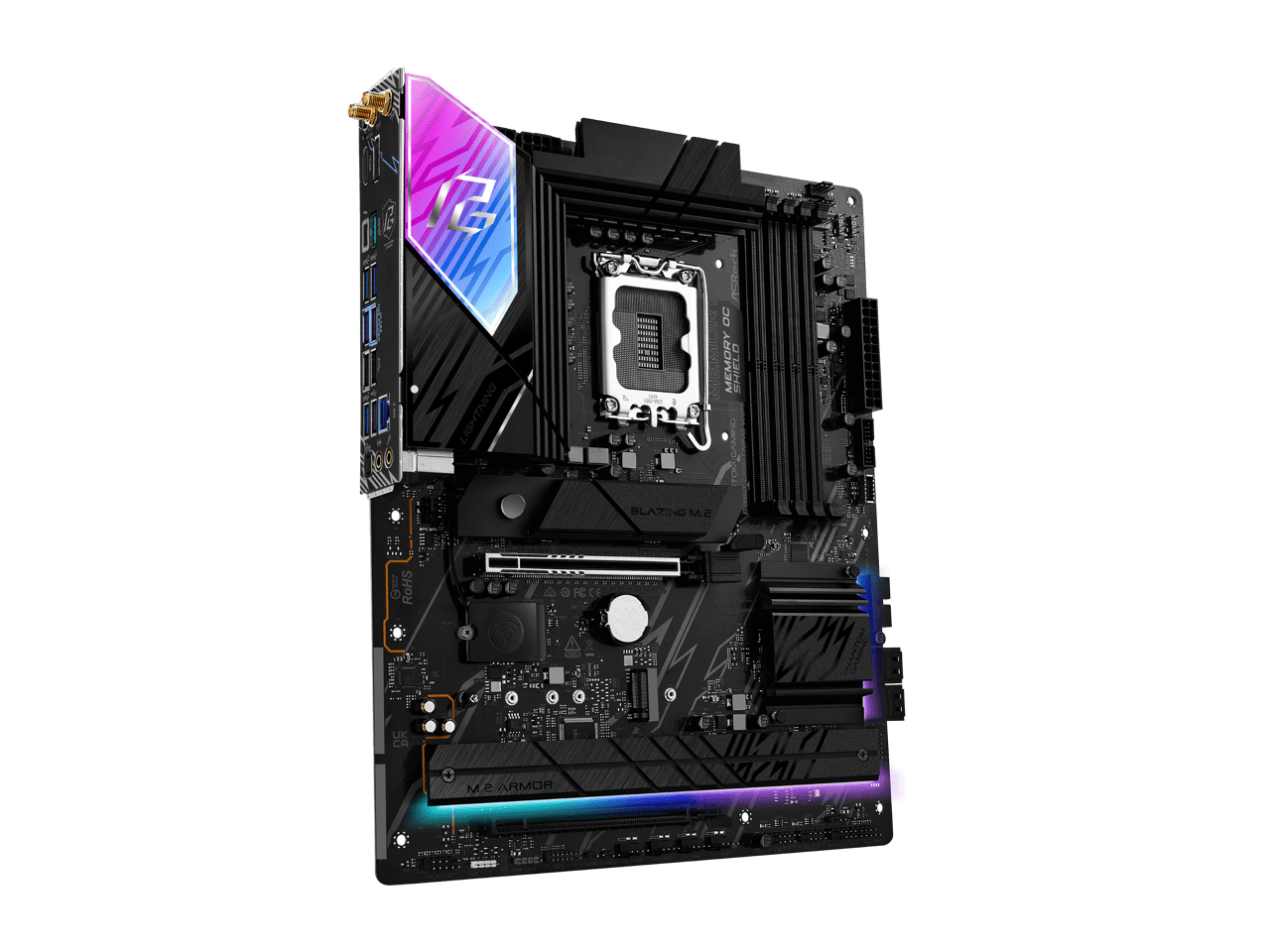 ASRock Phantom Gaming B860 Lightning WiFi LGA 1851 Intel B860 SATA 6Gb/s DDR5 ATX Motherboard
