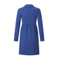 thumbnail image 6 of LLYwey s Off the Shoulder Dresses for Women Fashion Casual Lapel Solid Color-Breasted Long Sleeve Dress New Casual Dresses Blue M, 6 of 9