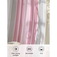 thumbnail image 6 of Sheer Curtains 45 Inch Length 2 Panels Set for Kitchen, Pink Gray Stripes Semi Sheer Curtains for Windows, Chic Modern Abstract Vertical Lines Voile Window Treatments Rod Pocket Curtain, 6 of 7
