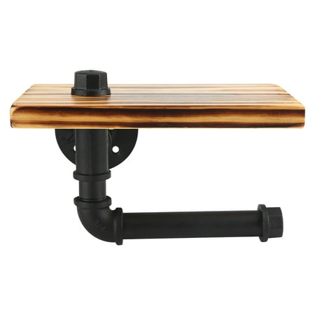 Yosoo Toilet Paper Holder Liron Pipe Wall Mount Rack Wood Shelf Bathroom Yosoo Toilet Paper Holder Liron Pipe Wall Mount Rack Wood Shelf Bathroom