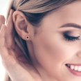 thumbnail image 5 of 1.18 Ct Round Cut Halo Studs Red Ruby 14K White Solid Solid Gold Everyday Dainty Earrings Screw Back, 5 of 7