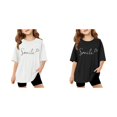 thumbnail image 1 of (2-Pack) Rinsvye Kids Short Sleeve Letter Design T Shirt Comfortable Tops And Girls Everyday Wear Durable Lightweight Apparel, 1 of 6