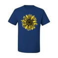 thumbnail image 2 of Artsy Cheetah Leopard Print Sunflower Fashion Men's Graphic T-Shirt, Royal, Large, 2 of 3