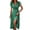 Green, variant on Women's V-Neck A-Line Tea-Length Casual Dress with Short Sleeve for Summer Spring Party Wedding Work Vacation Comfortable Polyester Dresses