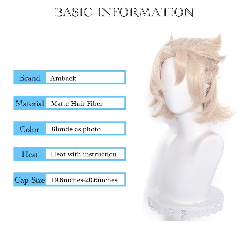 Blonde Spiky Wig for Cosplay Game Genshin Impact Braided Party Harajuku Hair  (Blonde Albedo) - Walmart.com