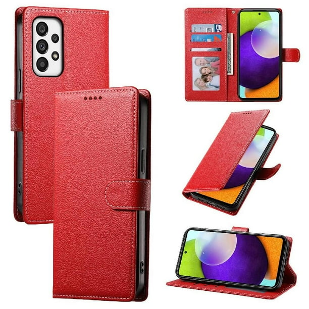 Funda para FOXDOCK Samsung Galaxy A73 5G– Cuero Premium, 3 ranuras para tarjetas, Protección contra impactos