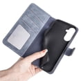 thumbnail image 6 of ﻿For Samsung Galaxy S26+ 5G 6.7" Splicing Leather Pattern Flip Buckle Attachment/Closure, Card Slots/Pocket, PU Leather Flip Wallet Case,Blue,For Galaxy S26+(5G), 6 of 6