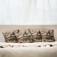 thumbnail image 5 of Ambesonne Rustic Throw Pillow Cover Pack of 4, Farmhouse Grizzly Bear Bath, 4 Pcs-36"x36", Chocolate Rose Green, 5 of 5