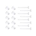 thumbnail image 1 of 100 Pcs Clear Earring Plastic Earring Backs Earrings Blank Stud Tiny Head Findings DIY Supplies, 1 of 3
