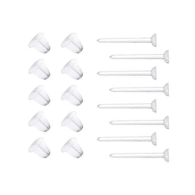 100 Pcs Clear Earring Plastic Earring Backs Earrings Blank Stud Tiny Head Findings DIY Supplies