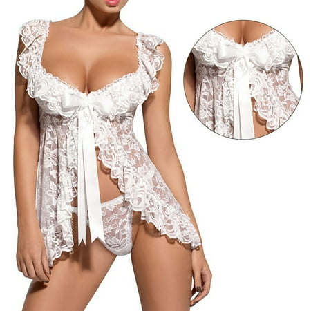 

UoCefik Womens Front Closure Babydoll Sexy Lingerie for Women Sexy Chemise Lace Teddy