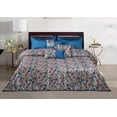 thumbnail image 3 of WPM Designer Collection Bedding Set 7 Piece Royal Blue Jungle Forest Bird print Luxurious Bed In a Bag QUEEN size comforter includes 1 Comforter, 2 Shams, 1 Bedskirt, 3 Décorative Pillows…, 3 of 7
