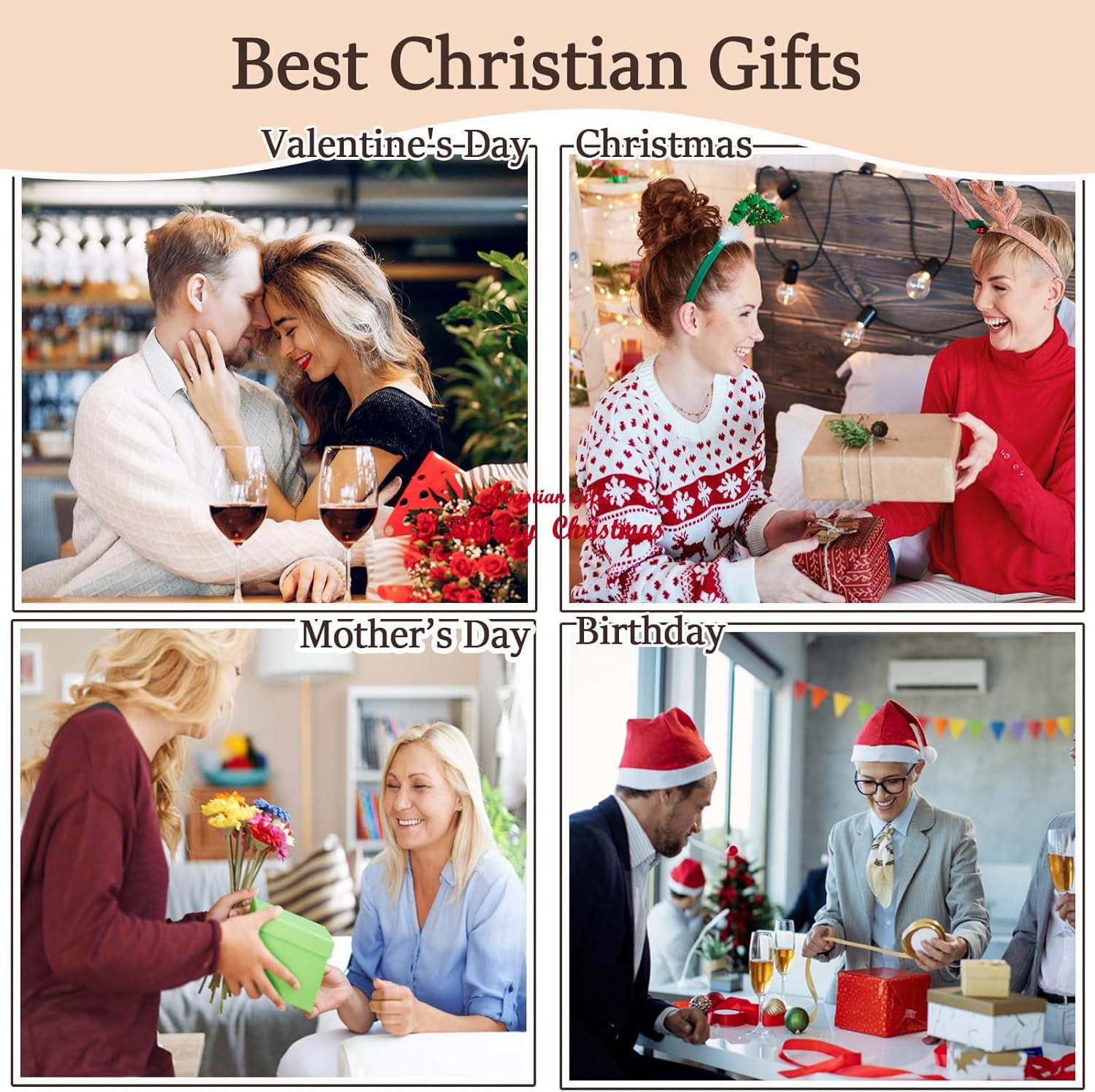 Christian Blanket Birthday Gifts for Women Men, Inspirational Scripture Throw Blanket with Bible Verse Religious Gifts (Apricot, 40x50 inch, Letter Flower)