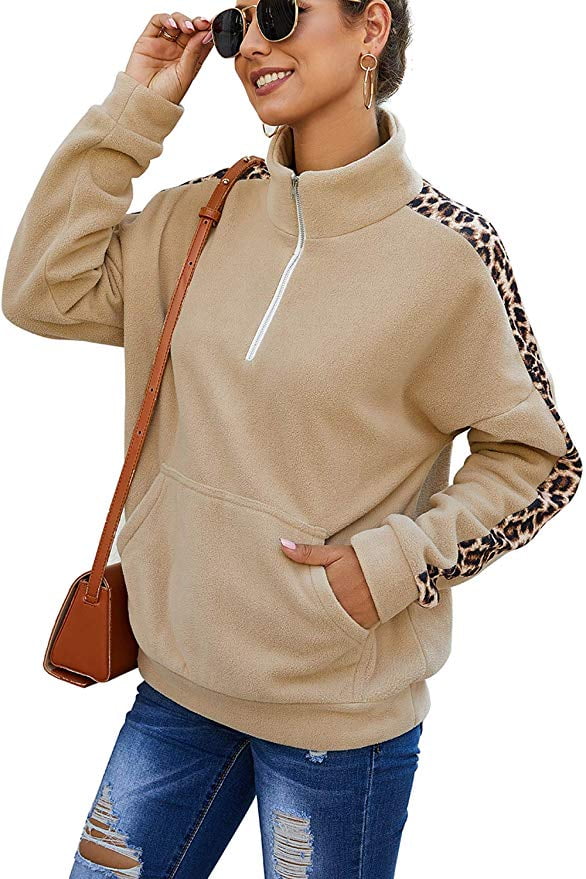 sherpa pullover leopard