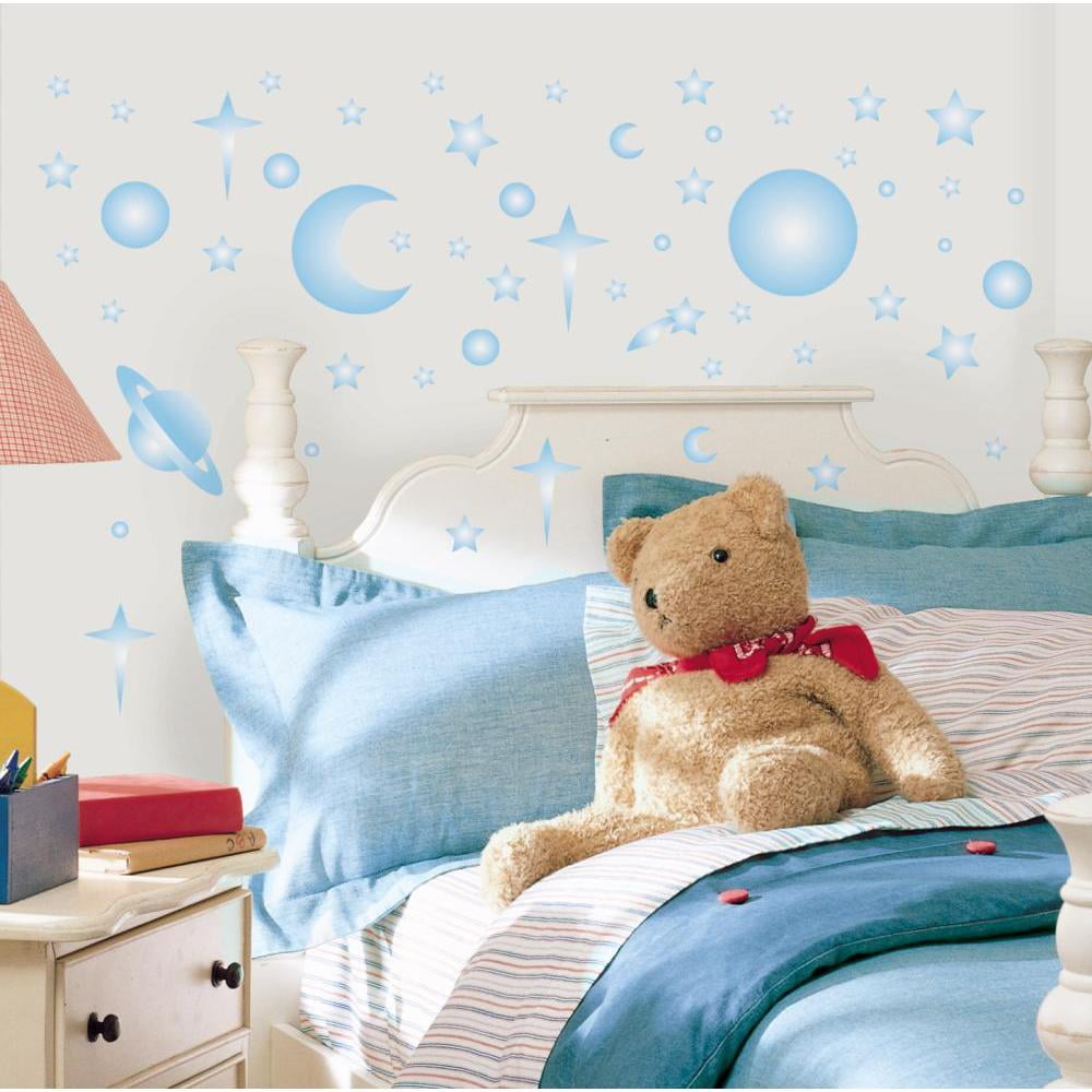 GLOW IN THE DARK CELESTIAL STARS & PLANETS 258 WALL DECALS Kids Room Decor