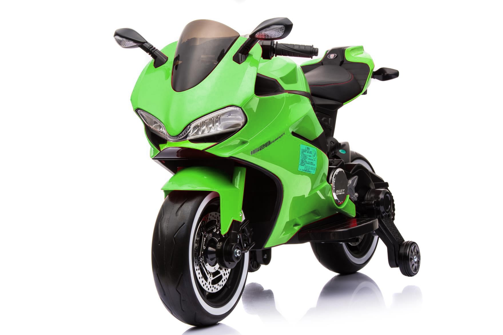 Kids Ride On Motorcycle 12V Battery Powered Bike GREEN BLUETOOTH/LED LIGHTS 