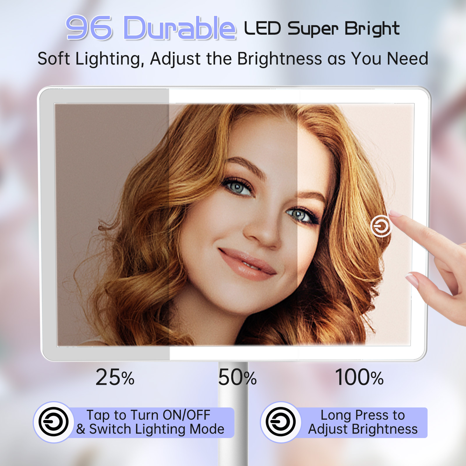 Funtouch Rechargeable Makeup Mirror with 96 LEDs photo 3