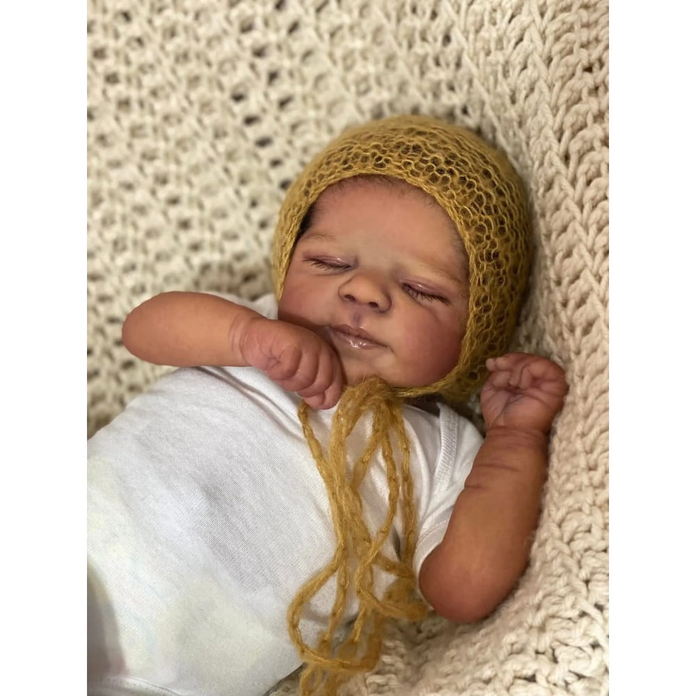 Reborn Baby Dolls 19inch Pascale Full Body Dark Skin Baby Reborn Doll with 3D Skin Multiple Layers Painting with Visible Veins Soft Touch Doll