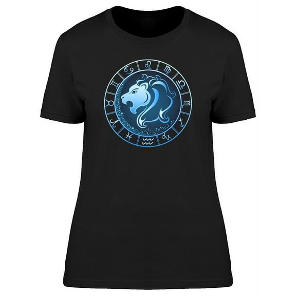 Dark Blue Leo Zodiac T-Shirt Women -Image by Shutterstock, Female Small