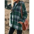 thumbnail image 4 of Asyoly Womens Flannel Plaid Shacket Jacket Long Sleeve Lapel Button Down Color Block Coat Boyfriend Outwear, 4 of 7